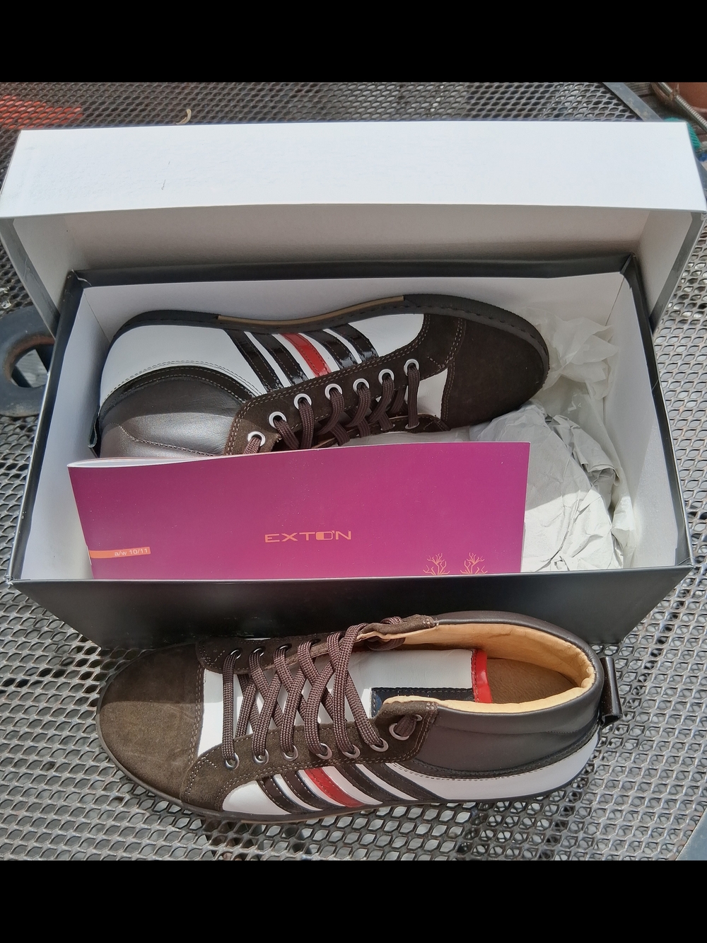 Exton handcrafter Italian leather high top sneakers size 40 7